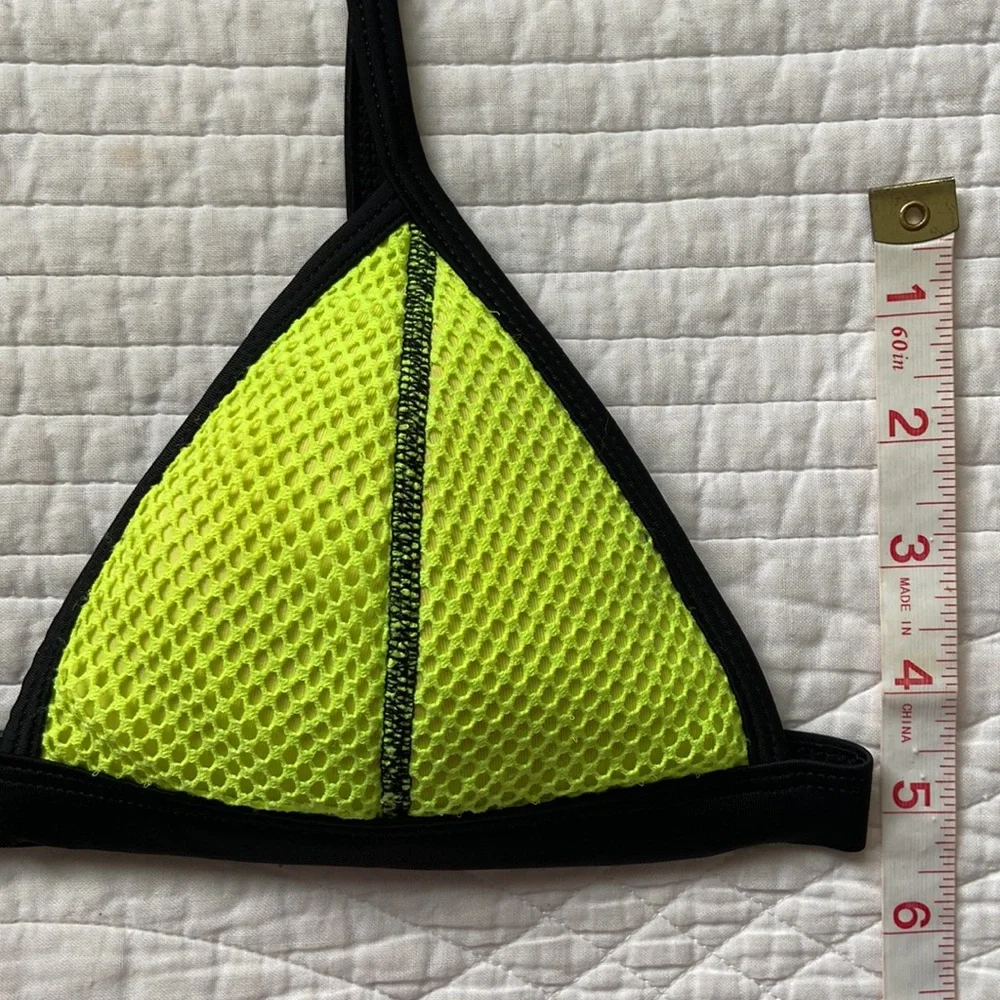 Triangl Ollie Coco Moon Bikini Top Neoprene Mesh Crochet Yellow Black Small